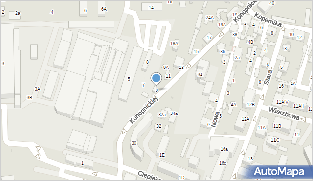 Dąbrowa Górnicza, Konopnickiej Marii, 9, mapa Dąbrowa Górnicza