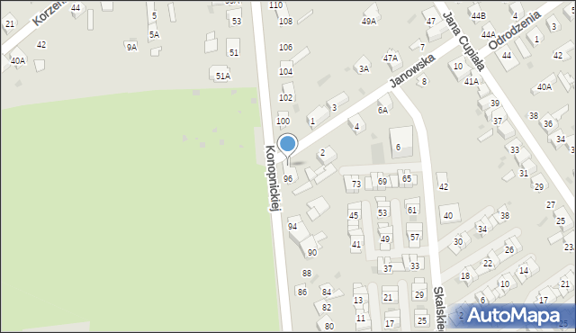 Dąbrowa Górnicza, Konopnickiej Marii, 96A, mapa Dąbrowa Górnicza