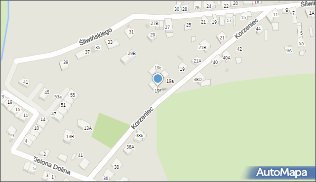 Dąbrowa Górnicza, Korzeniec, 19f, mapa Dąbrowa Górnicza