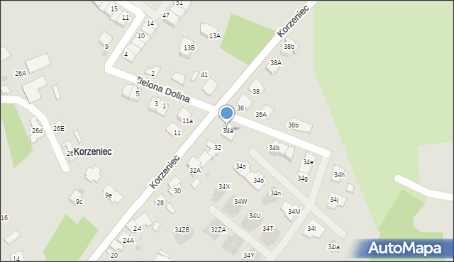 Dąbrowa Górnicza, Korzeniec, 34a, mapa Dąbrowa Górnicza
