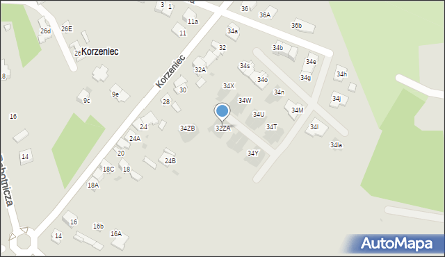 Dąbrowa Górnicza, Korzeniec, 34za, mapa Dąbrowa Górnicza