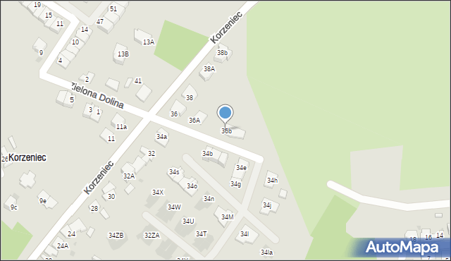 Dąbrowa Górnicza, Korzeniec, 36b, mapa Dąbrowa Górnicza