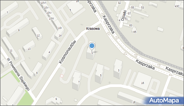 Dąbrowa Górnicza, Kosmonautów, 1, mapa Dąbrowa Górnicza