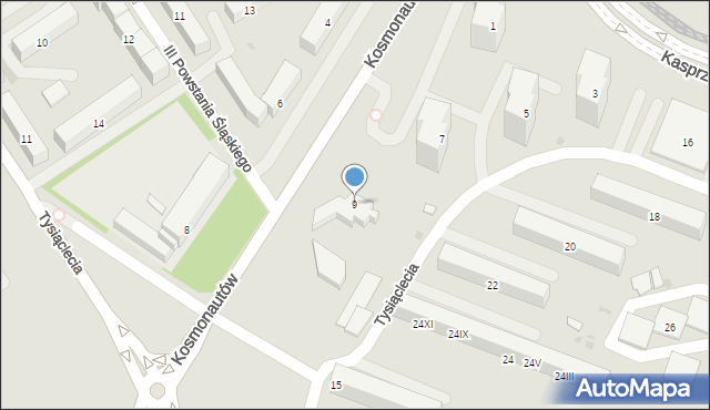 Dąbrowa Górnicza, Kosmonautów, 9, mapa Dąbrowa Górnicza