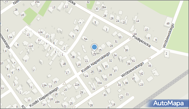 Dąbrowa Górnicza, Kostki Napierskiego Aleksandra, 23, mapa Dąbrowa Górnicza