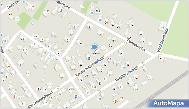 Dąbrowa Górnicza, Kostki Napierskiego Aleksandra, 25, mapa Dąbrowa Górnicza