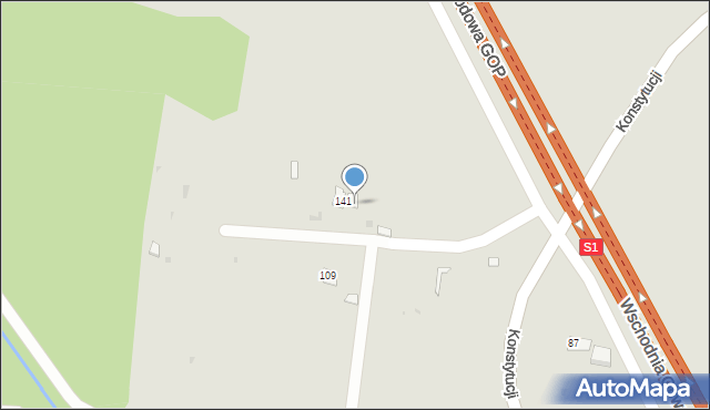 Dąbrowa Górnicza, Konstytucji, 143, mapa Dąbrowa Górnicza