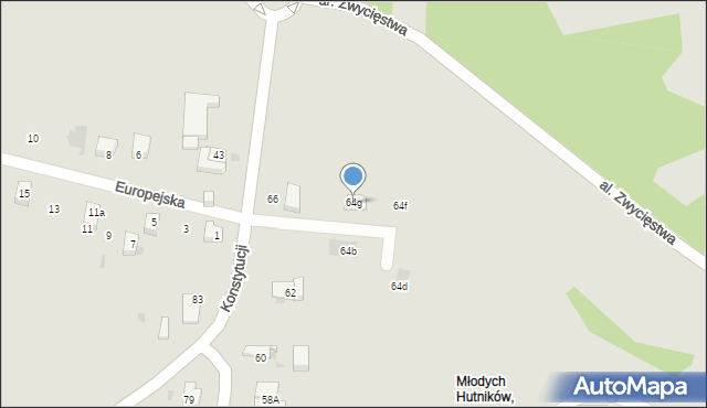 Dąbrowa Górnicza, Konstytucji, 64g, mapa Dąbrowa Górnicza