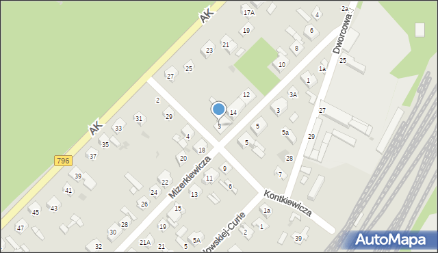 Dąbrowa Górnicza, Kontkiewicza Stanisława, 3, mapa Dąbrowa Górnicza