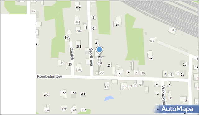 Dąbrowa Górnicza, Kombatantów, 22b, mapa Dąbrowa Górnicza