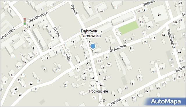 Dąbrowa Tarnowska, Kościelna, 11, mapa Dąbrowa Tarnowska