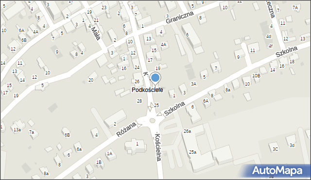 Dąbrowa Tarnowska, Kościelna, 23, mapa Dąbrowa Tarnowska