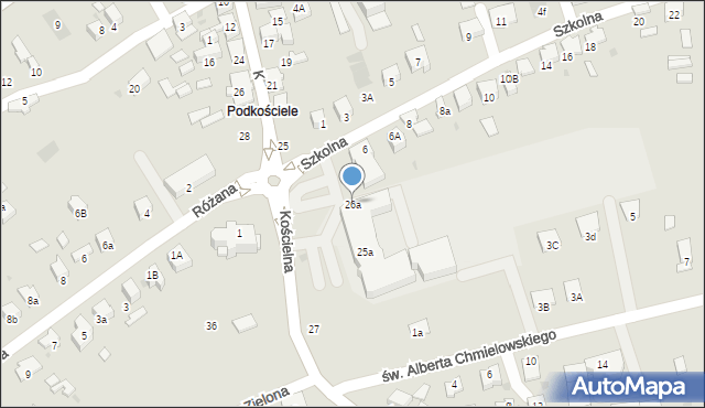 Dąbrowa Tarnowska, Kościelna, 26a, mapa Dąbrowa Tarnowska