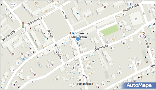 Dąbrowa Tarnowska, Kościelna, 5, mapa Dąbrowa Tarnowska