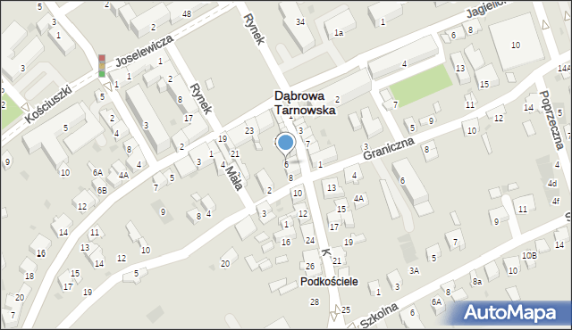 Dąbrowa Tarnowska, Kościelna, 6, mapa Dąbrowa Tarnowska
