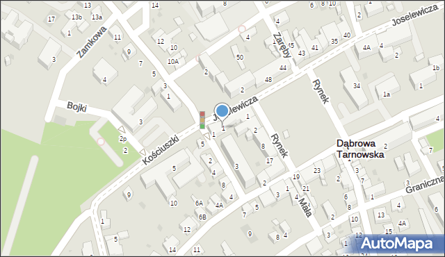 Dąbrowa Tarnowska, Kościuszki Tadeusza, gen., 1, mapa Dąbrowa Tarnowska