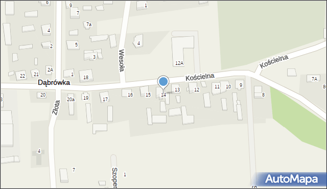 Dąbrówka, Kościelna, 14, mapa Dąbrówka