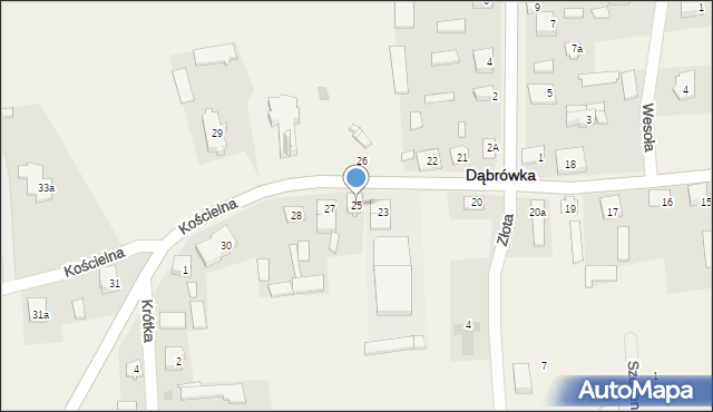 Dąbrówka, Kościelna, 25, mapa Dąbrówka