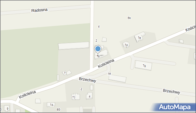 Dąbrówka, Kościelna, 7b, mapa Dąbrówka