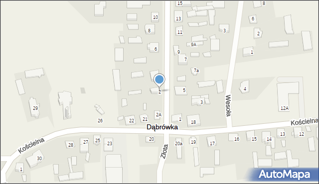 Dąbrówka, Kościuszki Tadeusza, gen., 2, mapa Dąbrówka