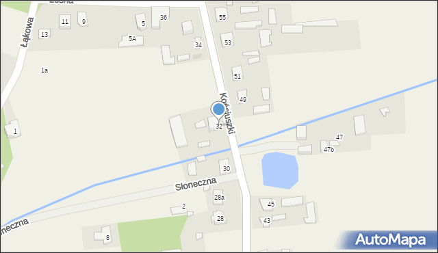 Dąbrówka, Kościuszki Tadeusza, gen., 32, mapa Dąbrówka