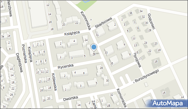 Dąbrówka, Komornicka, 26, mapa Dąbrówka