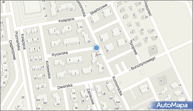 Dąbrówka, Komornicka, 28, mapa Dąbrówka