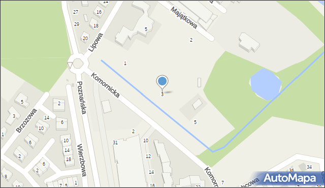 Dąbrówka, Komornicka, 3, mapa Dąbrówka