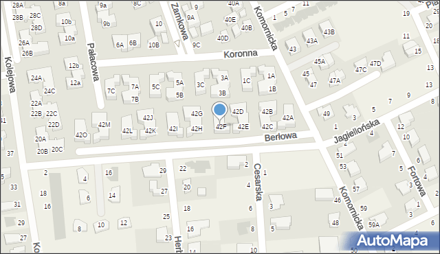 Dąbrówka, Komornicka, 42F, mapa Dąbrówka