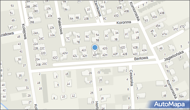 Dąbrówka, Komornicka, 42I, mapa Dąbrówka