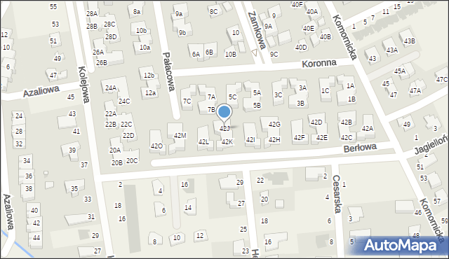 Dąbrówka, Komornicka, 42J, mapa Dąbrówka