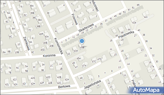 Dąbrówka, Komornicka, 43B, mapa Dąbrówka