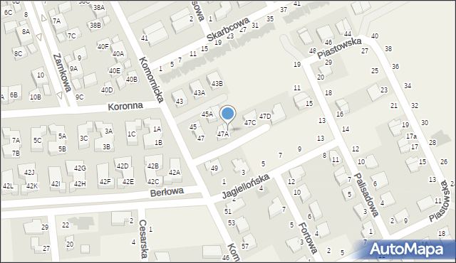 Dąbrówka, Komornicka, 47B, mapa Dąbrówka