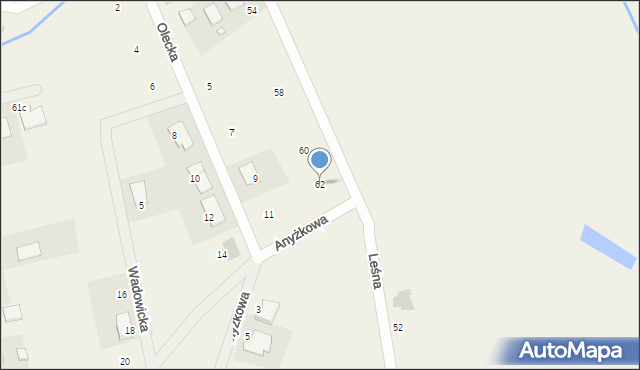 Dąbrówka, Komornicka, 62, mapa Dąbrówka