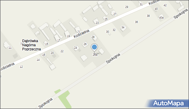 Dąbrówka Nagórna, Kościelna, 26a, mapa Dąbrówka Nagórna