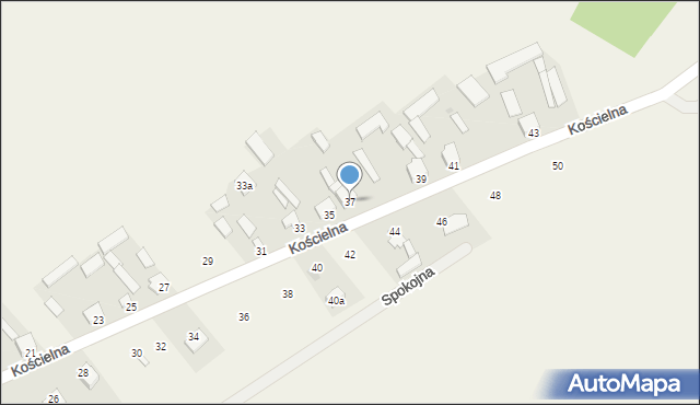 Dąbrówka Nagórna, Kościelna, 37, mapa Dąbrówka Nagórna