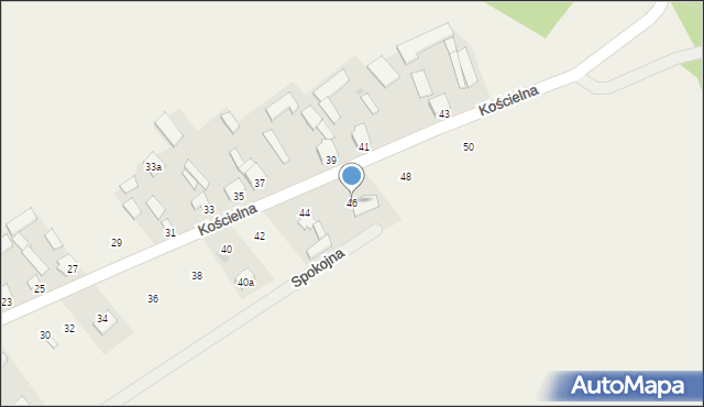 Dąbrówka Nagórna, Kościelna, 46, mapa Dąbrówka Nagórna