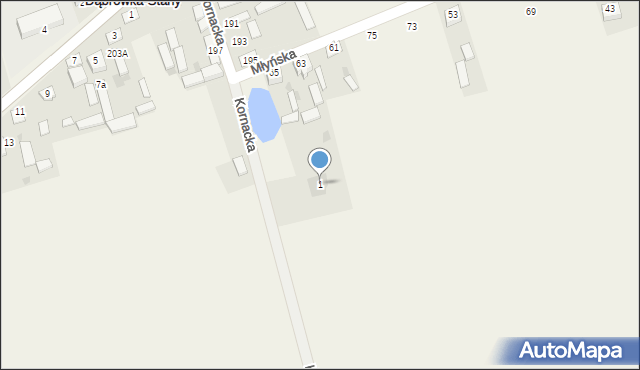 Dąbrówka-Stany, Kornacka, 1, mapa Dąbrówka-Stany