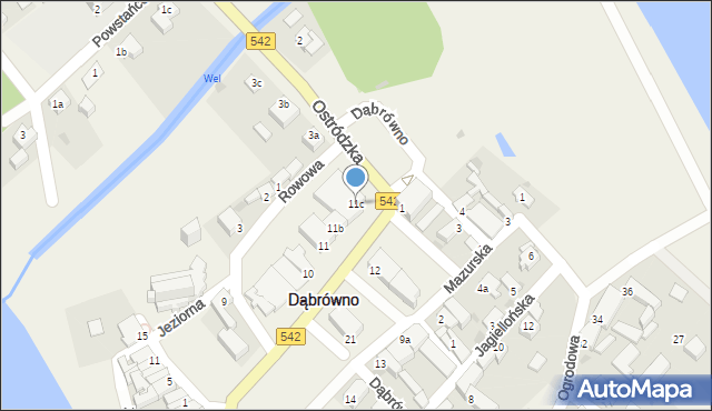 Dąbrówno, Kościuszki Tadeusza, gen., 11c, mapa Dąbrówno