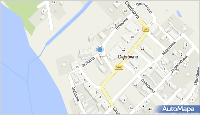 Dąbrówno, Kościuszki Tadeusza, gen., 9, mapa Dąbrówno