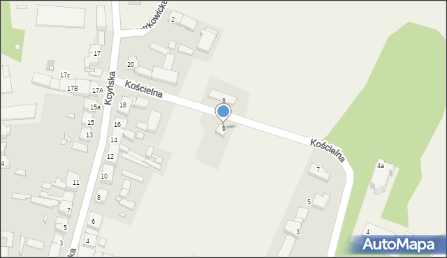 Damasławek, Kościelna, 9, mapa Damasławek