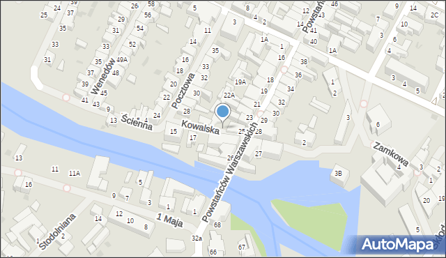 Darłowo, Kowalska, 1, mapa Darłowo