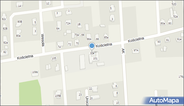 Dębe Wielkie, Kościelna, 32e, mapa Dębe Wielkie