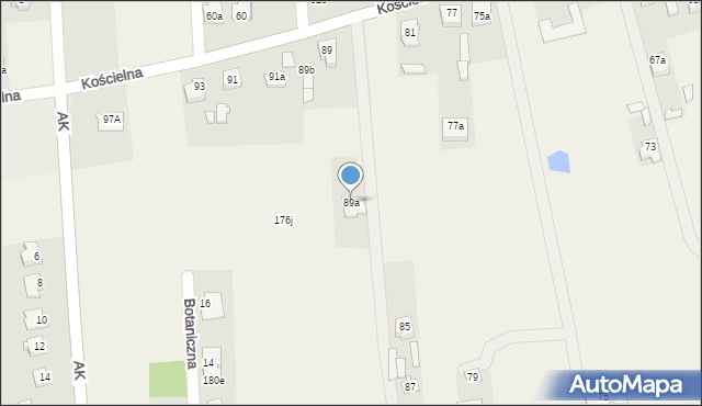 Dębe Wielkie, Kościelna, 89a, mapa Dębe Wielkie
