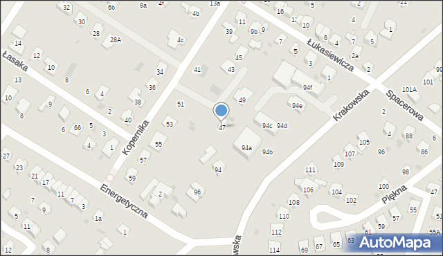 Dębica, Kopernika Mikołaja, 47, mapa Dębicy