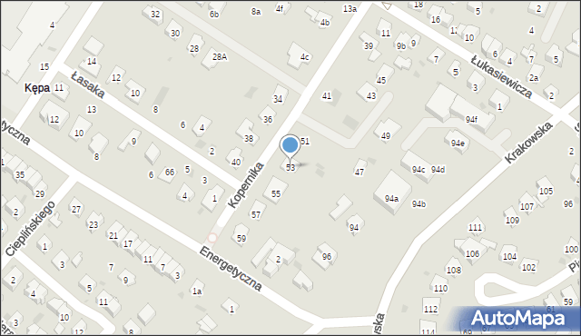 Dębica, Kopernika Mikołaja, 53, mapa Dębicy