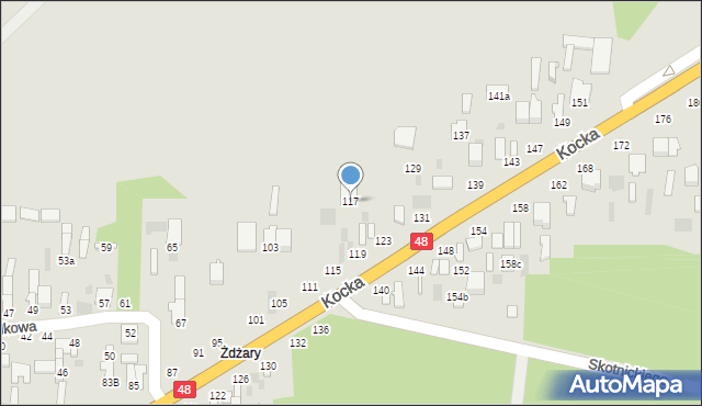 Dęblin, Kocka, 117, mapa Dęblin