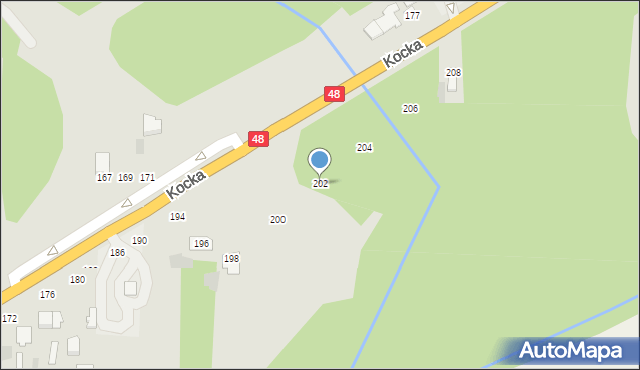Dęblin, Kocka, 202, mapa Dęblin