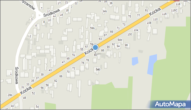 Dęblin, Kocka, 82, mapa Dęblin