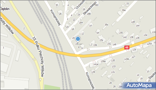 Dęblin, Konopnickiej Marii, 8, mapa Dęblin